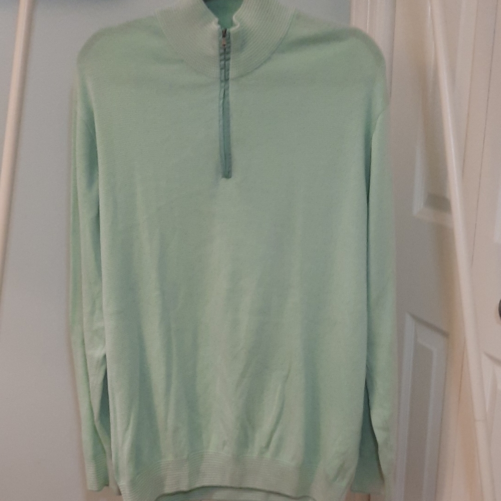 Men's Charleston Threads Zip Neck Green Sweater sz XL
